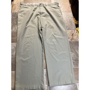 Haggar Men's Khaki Dress Pants Size 42x30 Flat Front Polyester‎